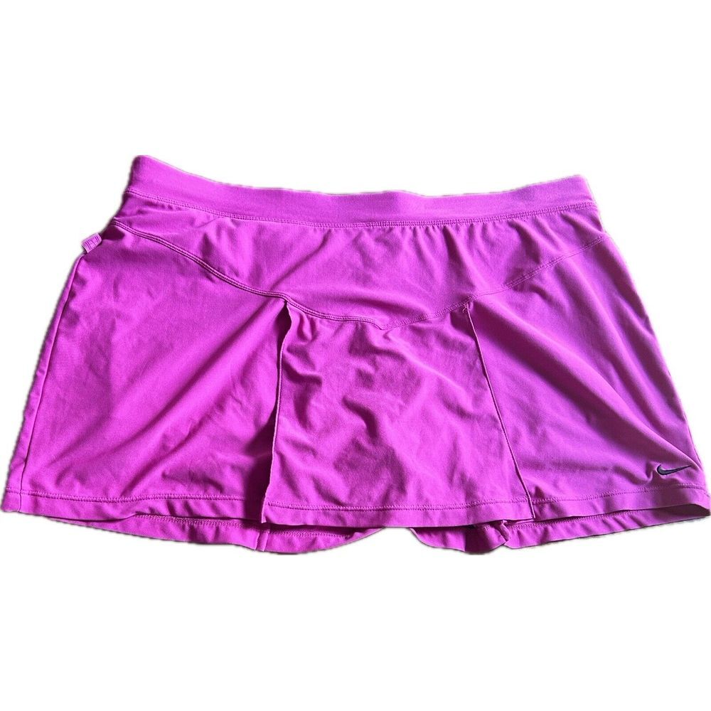 Y2K Vintage Nike Skirt Skort Fuchsia Size XL 16-18 2000s Grey Tag Fit Dry Pleats